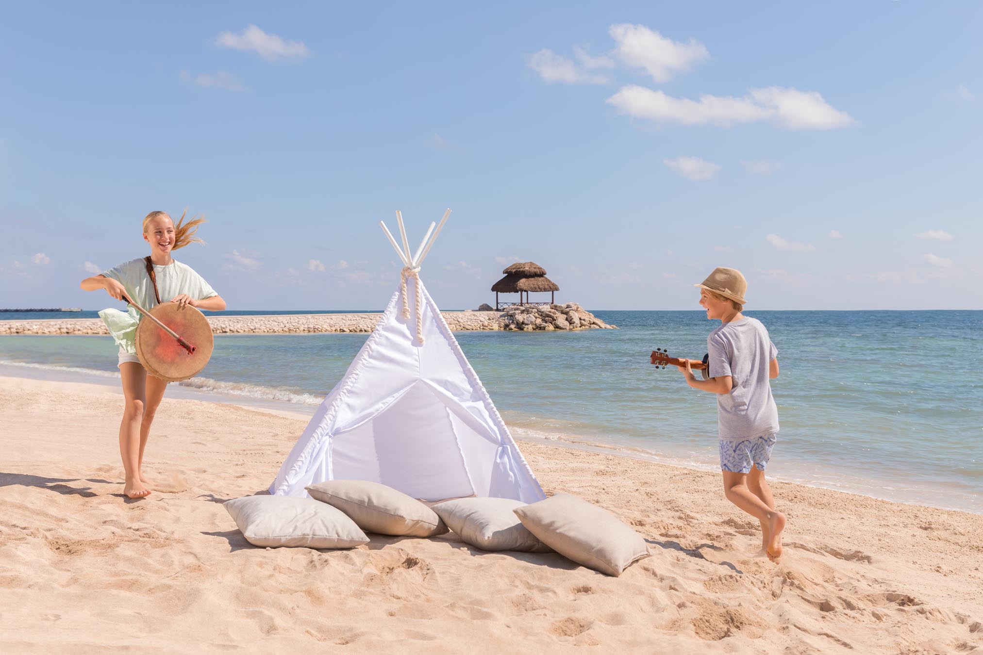 Kids Playing on Beach